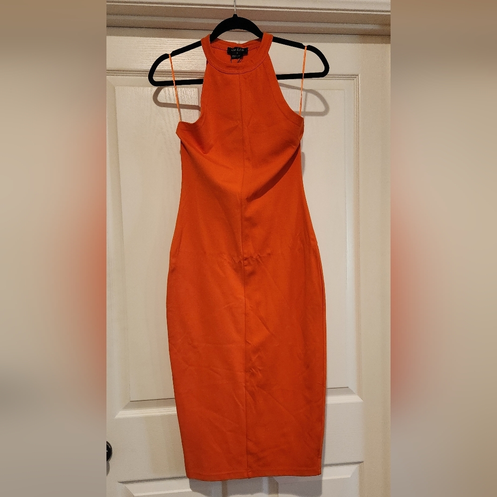 The Fifth Label Orange Halter Sheath Maxi Dress